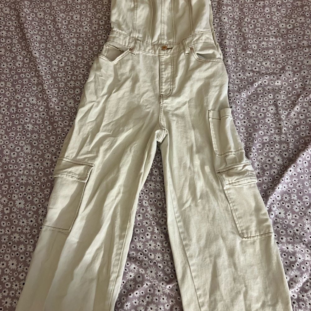 Wild Fable Cream Cargo Jumpsuit